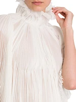 Silk High Neck Blouse