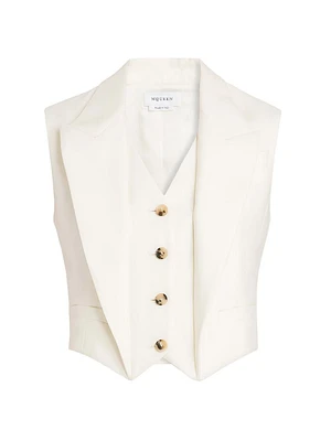 Wool Sleeveless Tailored Jacket