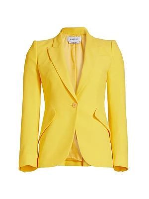Peak Shoulder One-Button Blazer