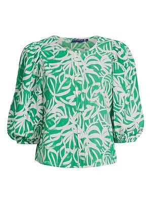 Charles Linen Leafy Blouse