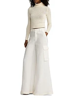 Silk Cropped Turtleneck Sweater