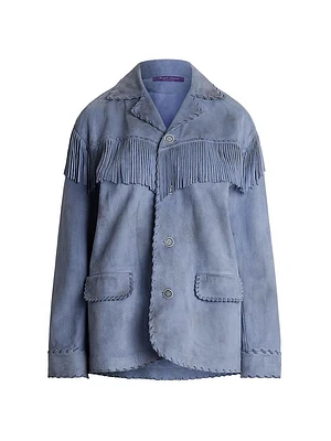 Rennie Suede Fringe-Trim Jacket