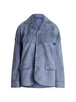 Rennie Suede Fringe-Trim Jacket