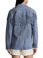 Rennie Suede Fringe-Trim Jacket
