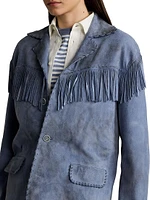 Rennie Suede Fringe-Trim Jacket