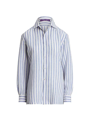 Capri Striped Linen Relaxed-Fit Shirt
