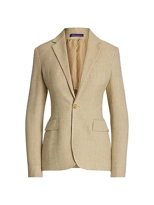 Safia Textured Linen Single-Breasted Blazer