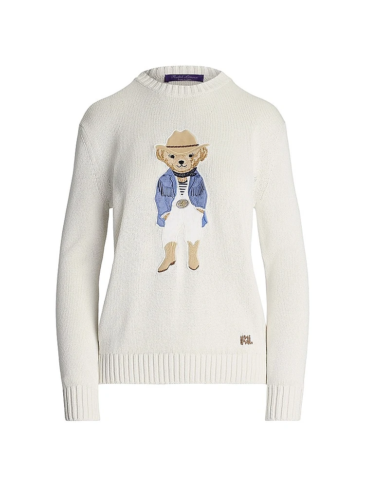 Hamptons Spring Polo Bear Lofty Silk Sweater