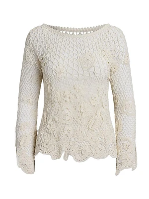 Floral Cotton Crochet Top