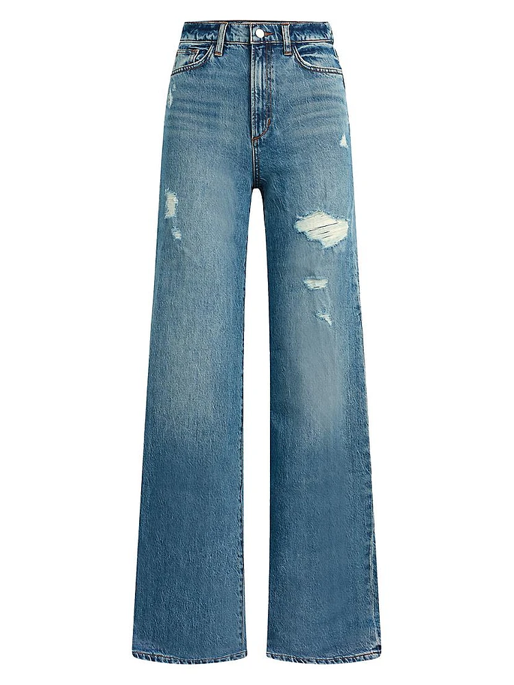 The Mia Distressed High-Rise Wide-Leg Jeans