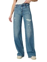 The Mia Distressed High-Rise Wide-Leg Jeans
