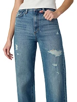 The Mia Distressed High-Rise Wide-Leg Jeans