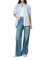 The Mia Distressed High-Rise Wide-Leg Jeans