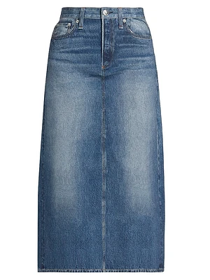 Miramar Gillian Cotton Denim Midi-Skirt