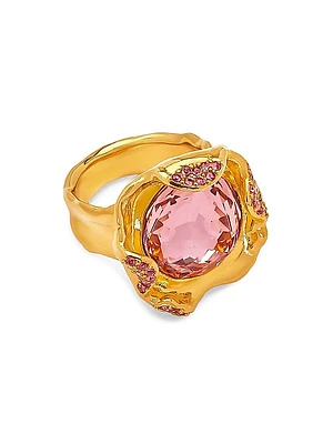 Nest 24K-Gold-Plated & Glass Crystal Ring
