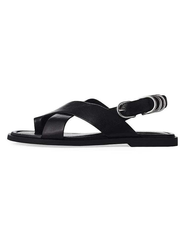 Gia Leather Toe Loop Sandals
