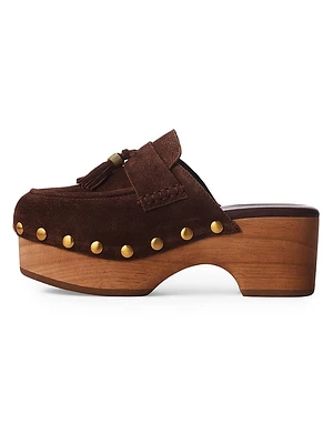 Maisie 60MM Tassel Suede Clogs