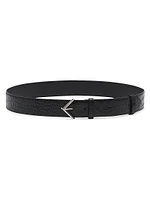 Signature Belt Crocodile-Effect Leather