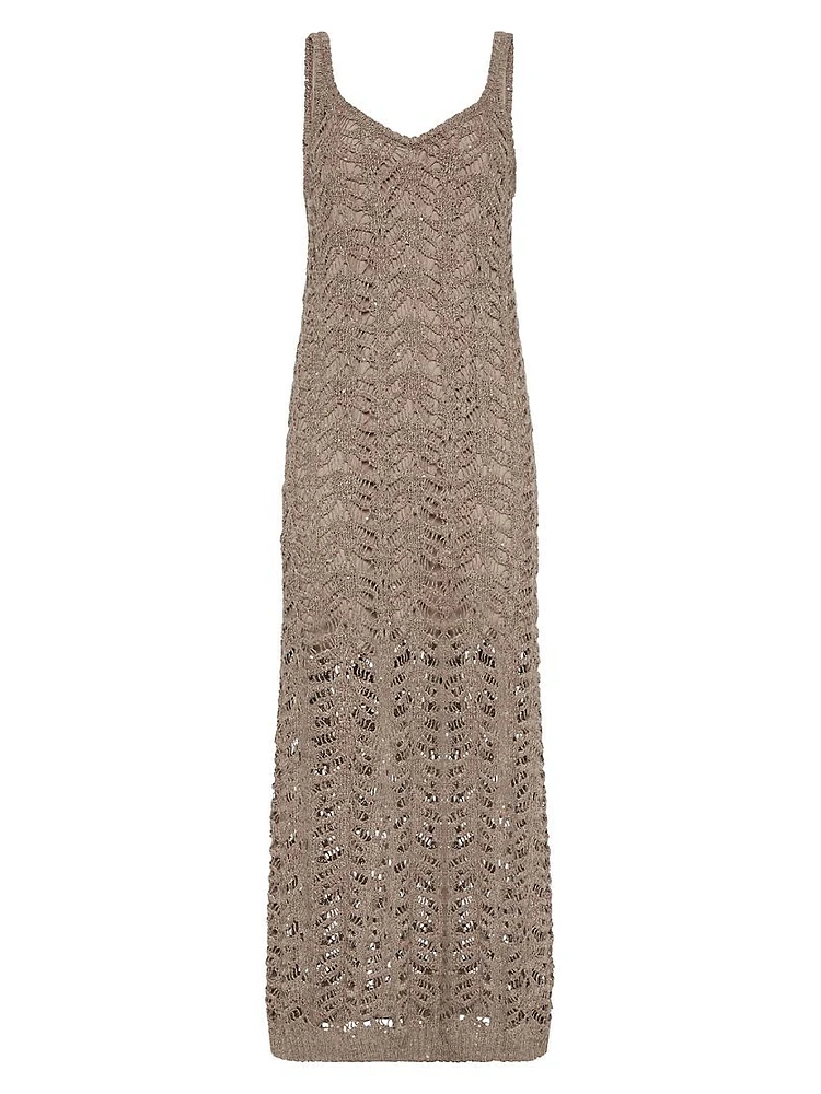 Foliage Lace Knit Dress Linen and Silk Diamond Yarn