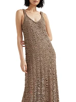 Foliage Lace Knit Dress Linen and Silk Diamond Yarn
