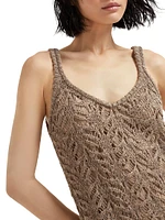 Foliage Lace Knit Dress Linen and Silk Diamond Yarn