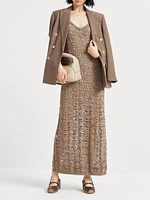Foliage Lace Knit Dress Linen and Silk Diamond Yarn