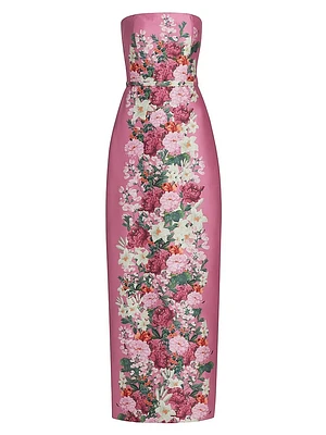 Sophia Floral Strapless Gown