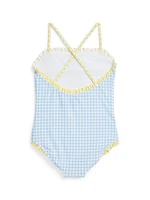 Little Girl's & Gingham One-Piece Swimsuit