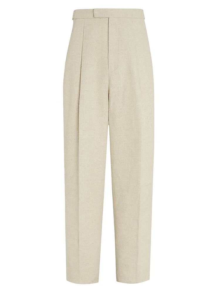 Linen and Silk Blend Pants