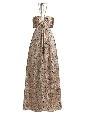 Calliope Paisley Silk Maxi Dress