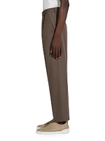 Single-Pleated Cotton and Wool Pants