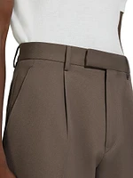 Single-Pleated Cotton and Wool Pants
