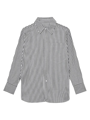 Cotton Striped Button-Front Shirt