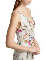 Viola Floral Silk Asymmetric Gown