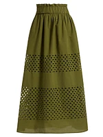 Draper Eyelet Mesh Maxi Skirt
