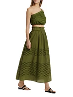 Draper Eyelet Mesh Maxi Skirt