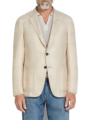 Madras Checked Cashmere and Silk Jacket