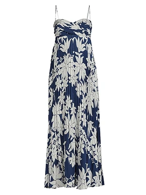 Avery Pleated Floral Maxi Dress
