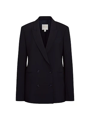 Tabitha Cotton & Wool Double-Breasted Blazer