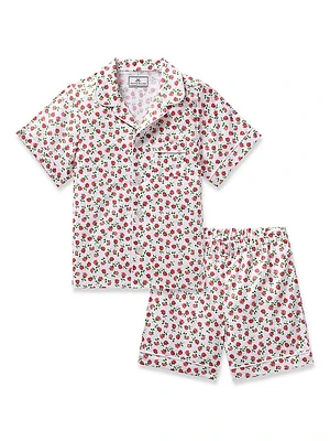 Baby Girl's Rose Print Shorts Pajama Set