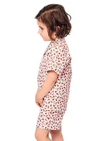 Baby Girl's Rose Print Shorts Pajama Set