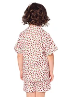 Baby Girl's Rose Print Shorts Pajama Set