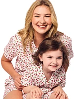Baby Girl's Rose Print Shorts Pajama Set
