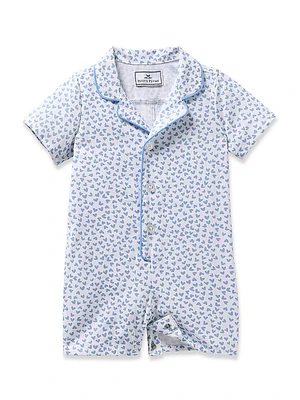 Baby's Bluehearts Cotton Twill Romper