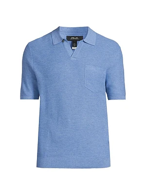 Mesh-Knit Performance Polo Shirt
