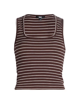 Amanita Rib-Knit Stretch-Cotton Tank