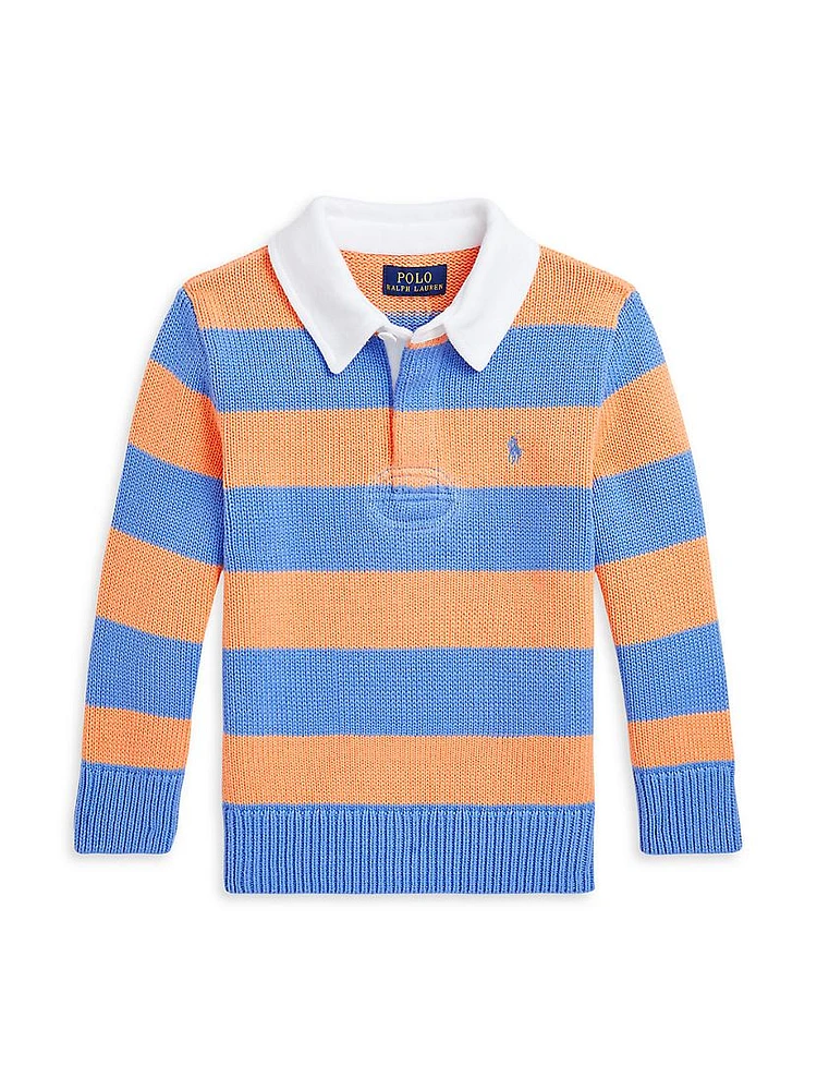 Little Boy's & Striped Rugby Polo Sweater