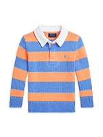Little Boy's & Striped Rugby Polo Sweater