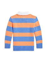 Little Boy's & Striped Rugby Polo Sweater