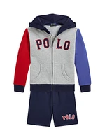 Little Boy's & Colorblocked Cotton-Blend Hoodie